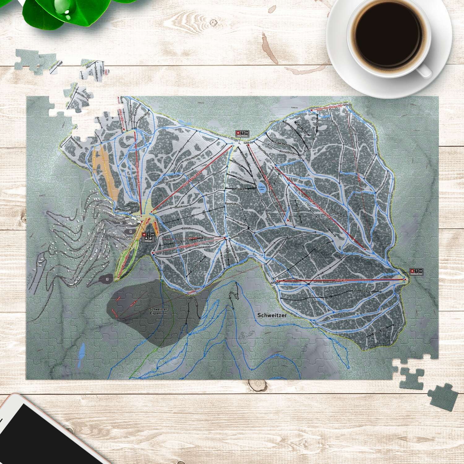 Schweitzer Idaho Ski Trail Map Puzzle - Powderaddicts