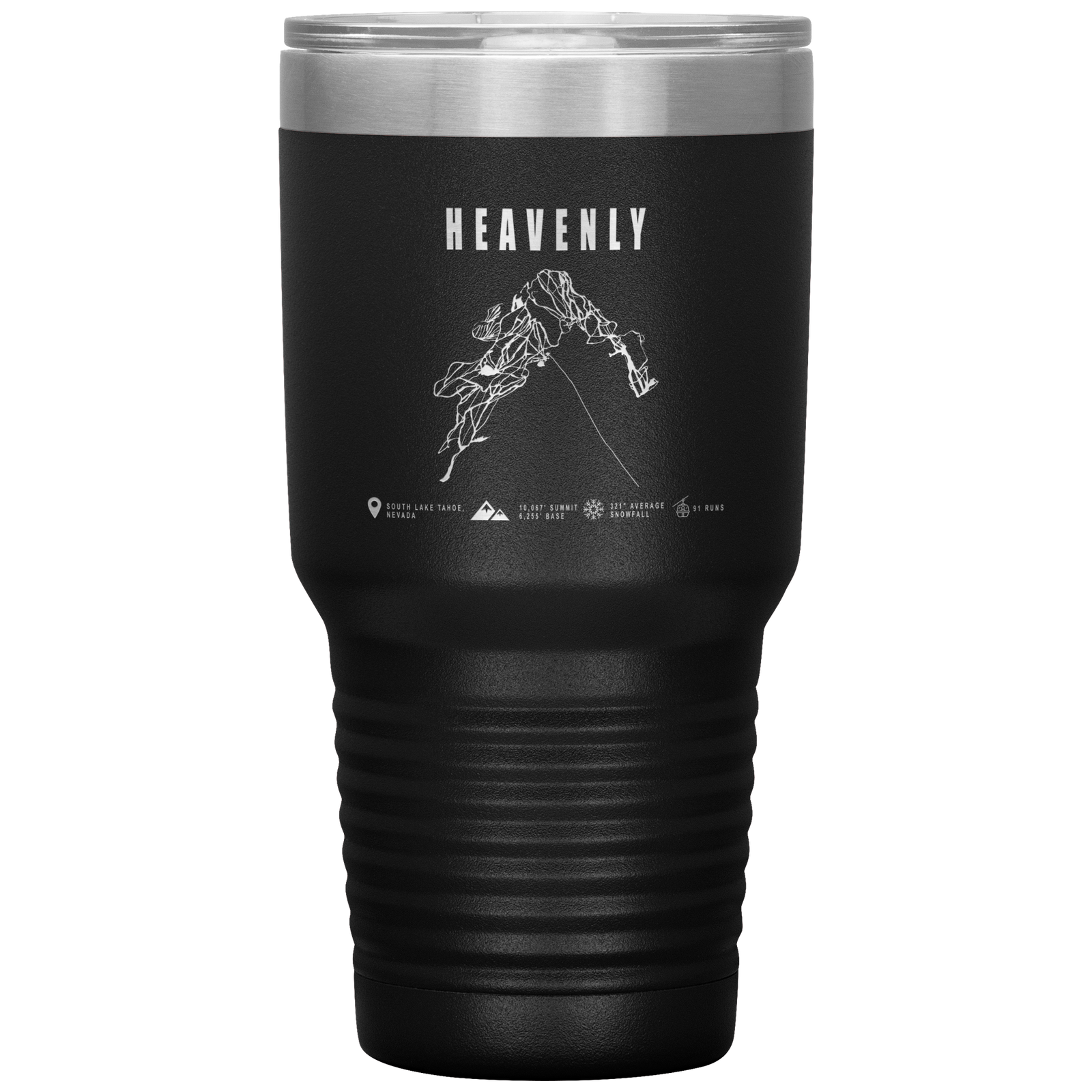 Heavenly, Nevada Ski Trail Map 30oz Tumbler - Powderaddicts