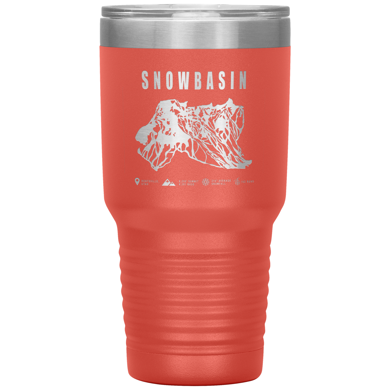 Snowbasin, Utah Ski Trail Map - 30oz Tumbler - Powderaddicts