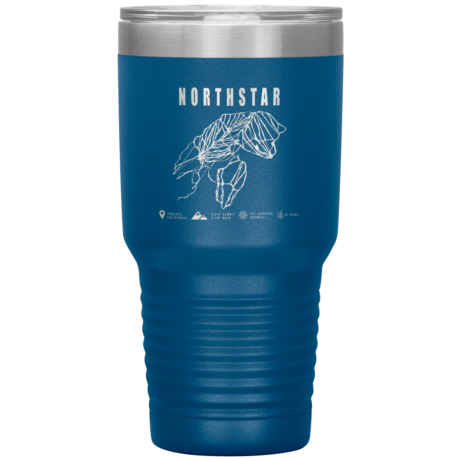 Northstar, California Ski Trail Map 30oz Tumbler - Powderaddicts