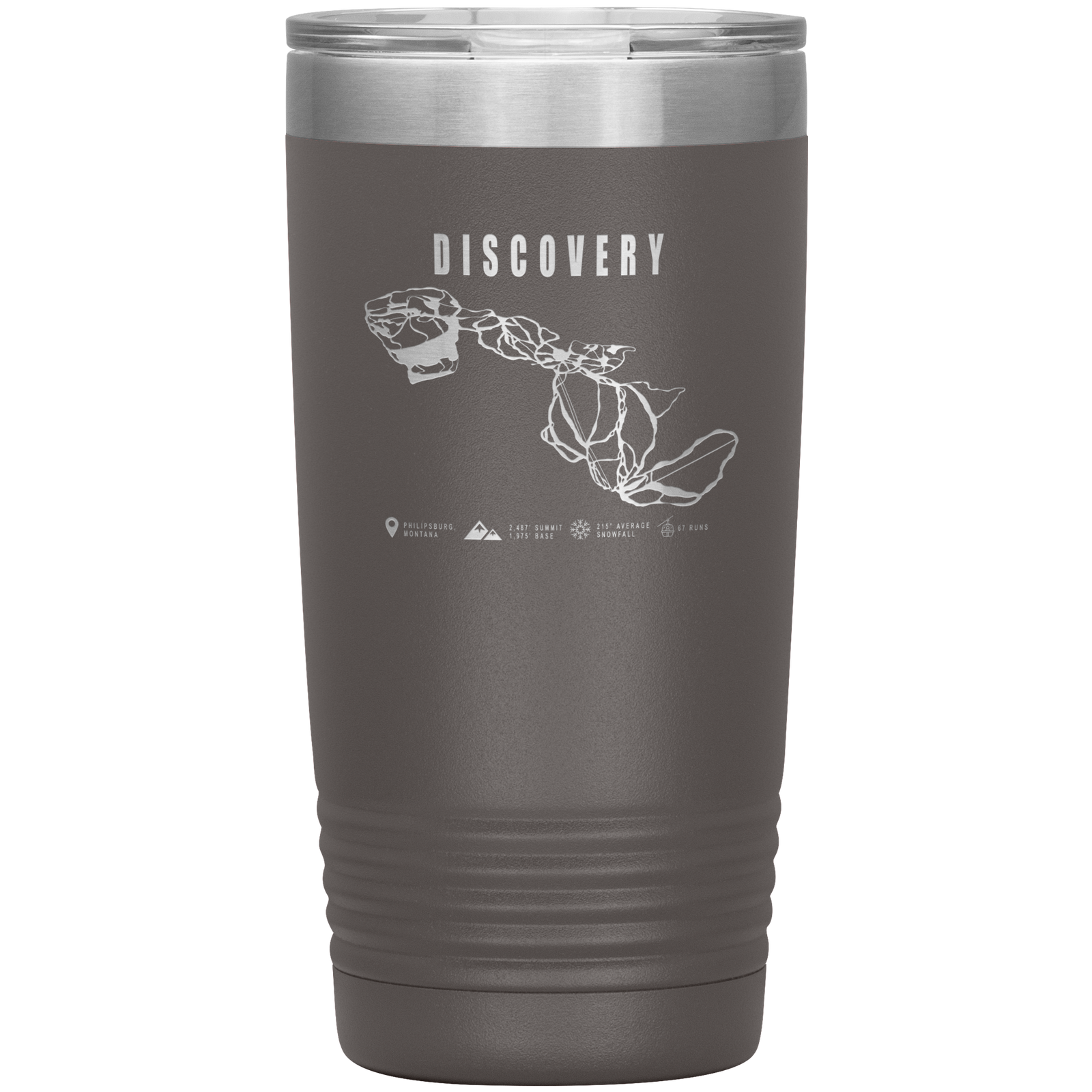Discovery Montana Ski Trail Map 20oz Tumbler - Powderaddicts