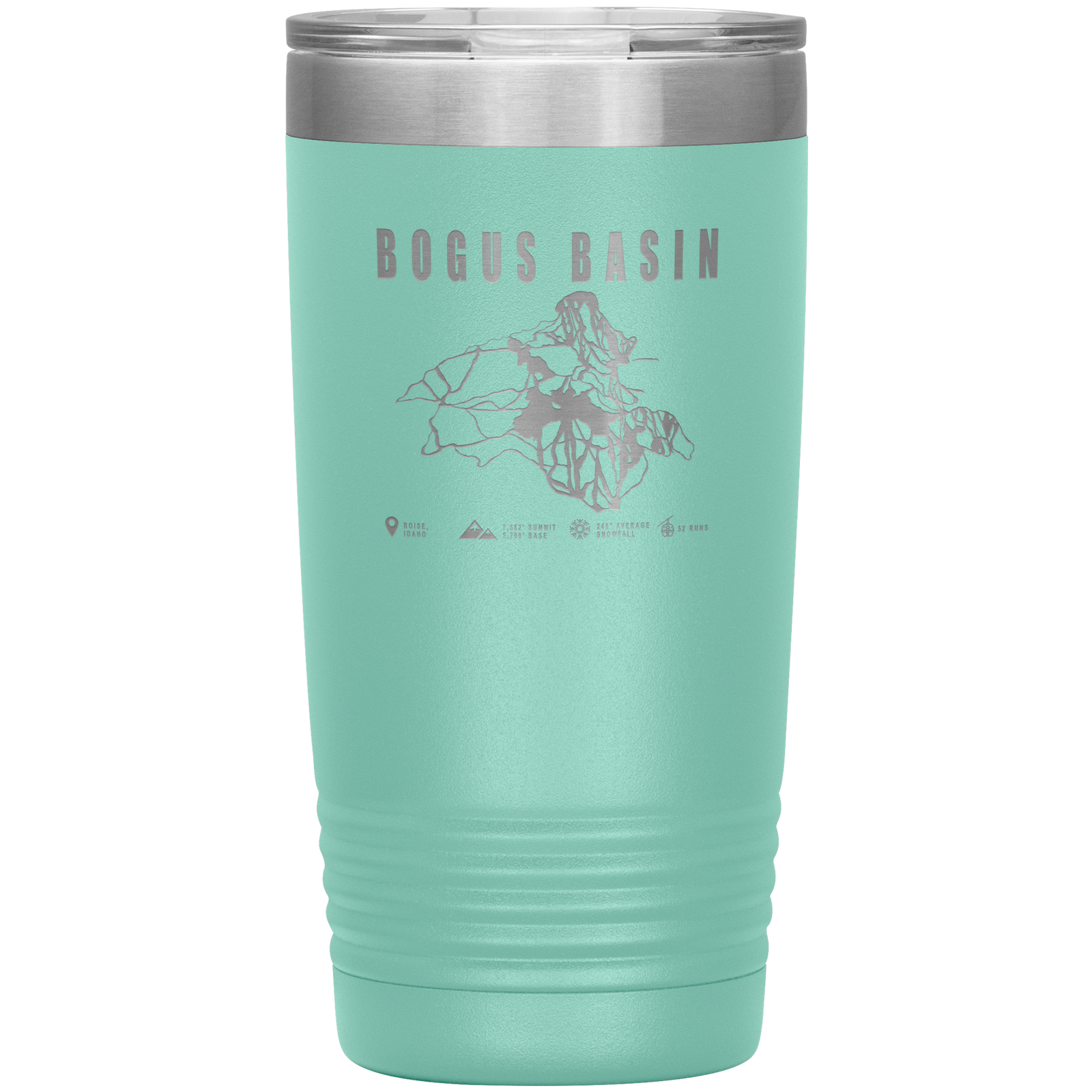 Bogus Basin Idaho Ski Trail Map 20oz Tumbler - Powderaddicts