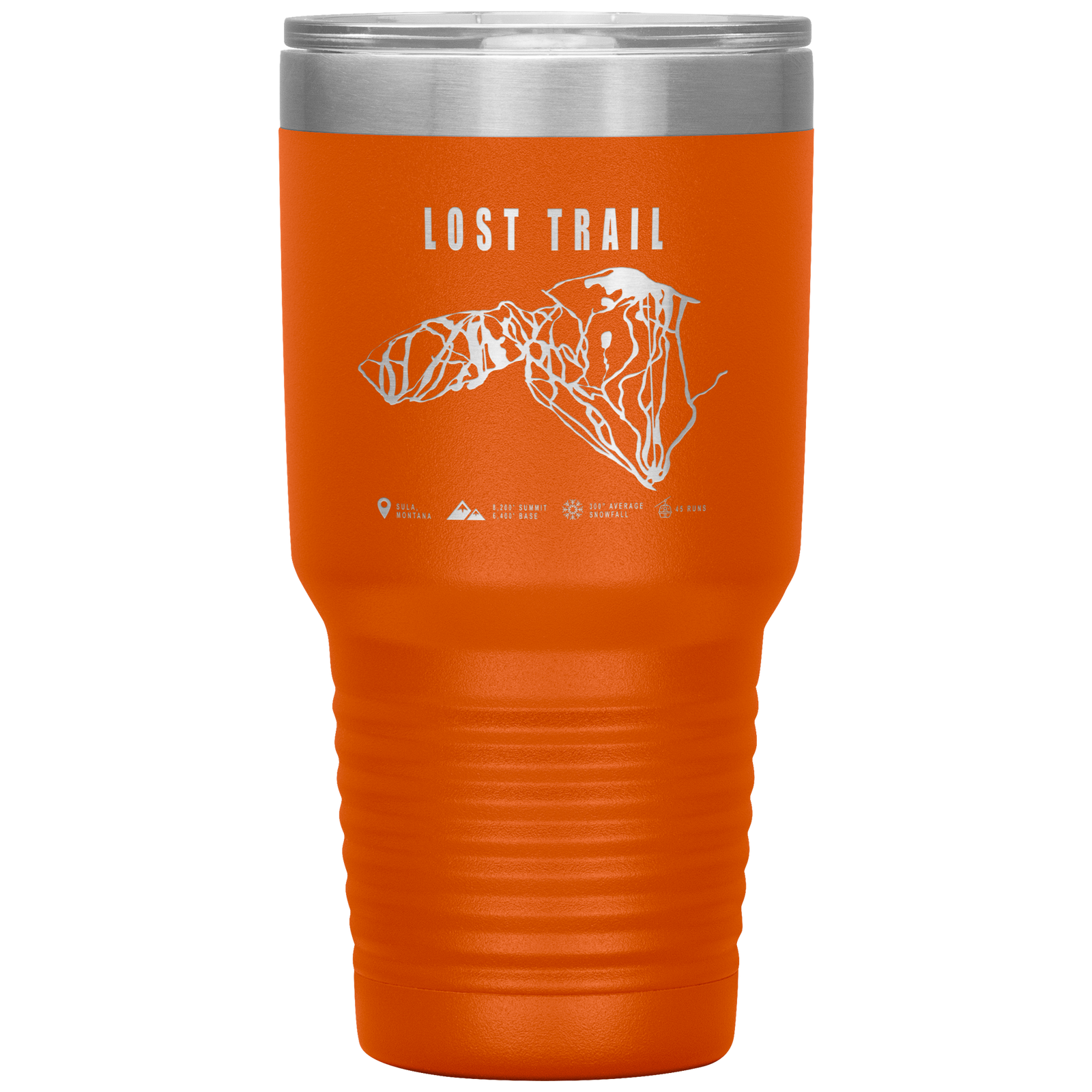 Lost Trail Montana Ski Trail Map 30oz Tumbler - Powderaddicts