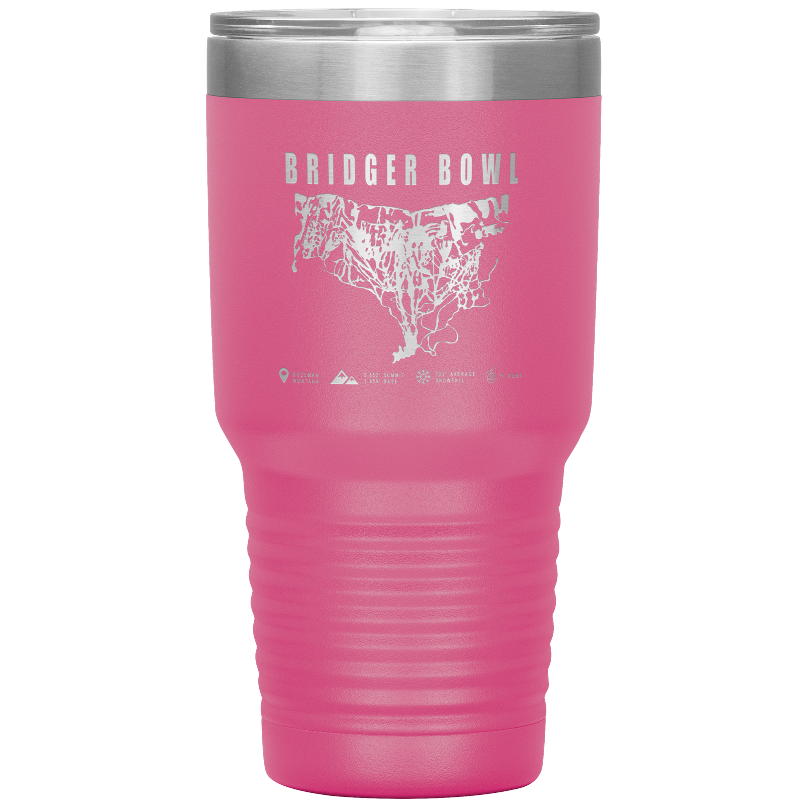 Bridger Bowl Montana Ski Trail Map 30oz Tumbler - Powderaddicts