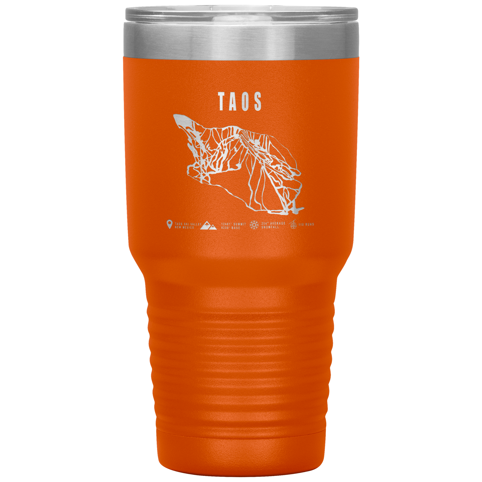 Taos, New Mexico Ski Trail Map 30oz Tumbler - Powderaddicts