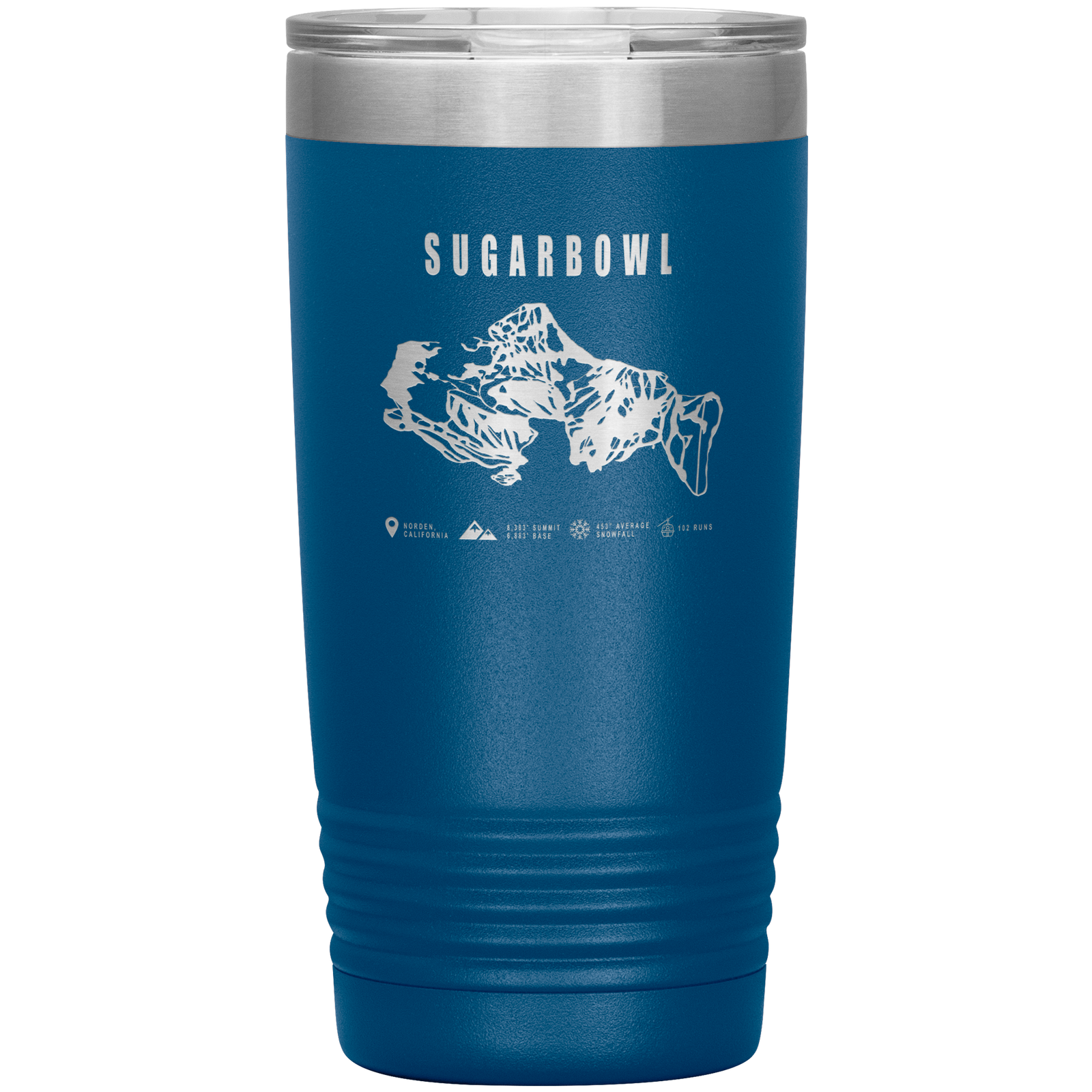 Sugarbowl, California Ski Trail Map 20oz Tumbler - Powderaddicts