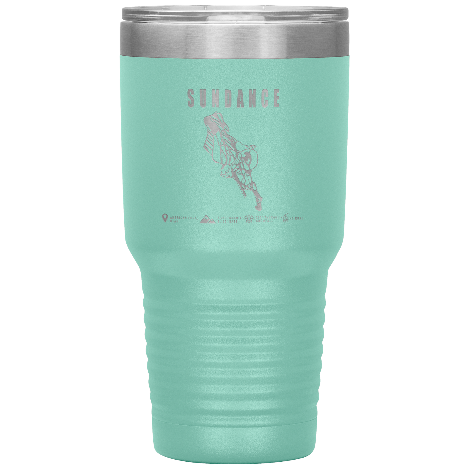 Sundance,Utah Ski Trail Map 30oz Tumbler - Powderaddicts