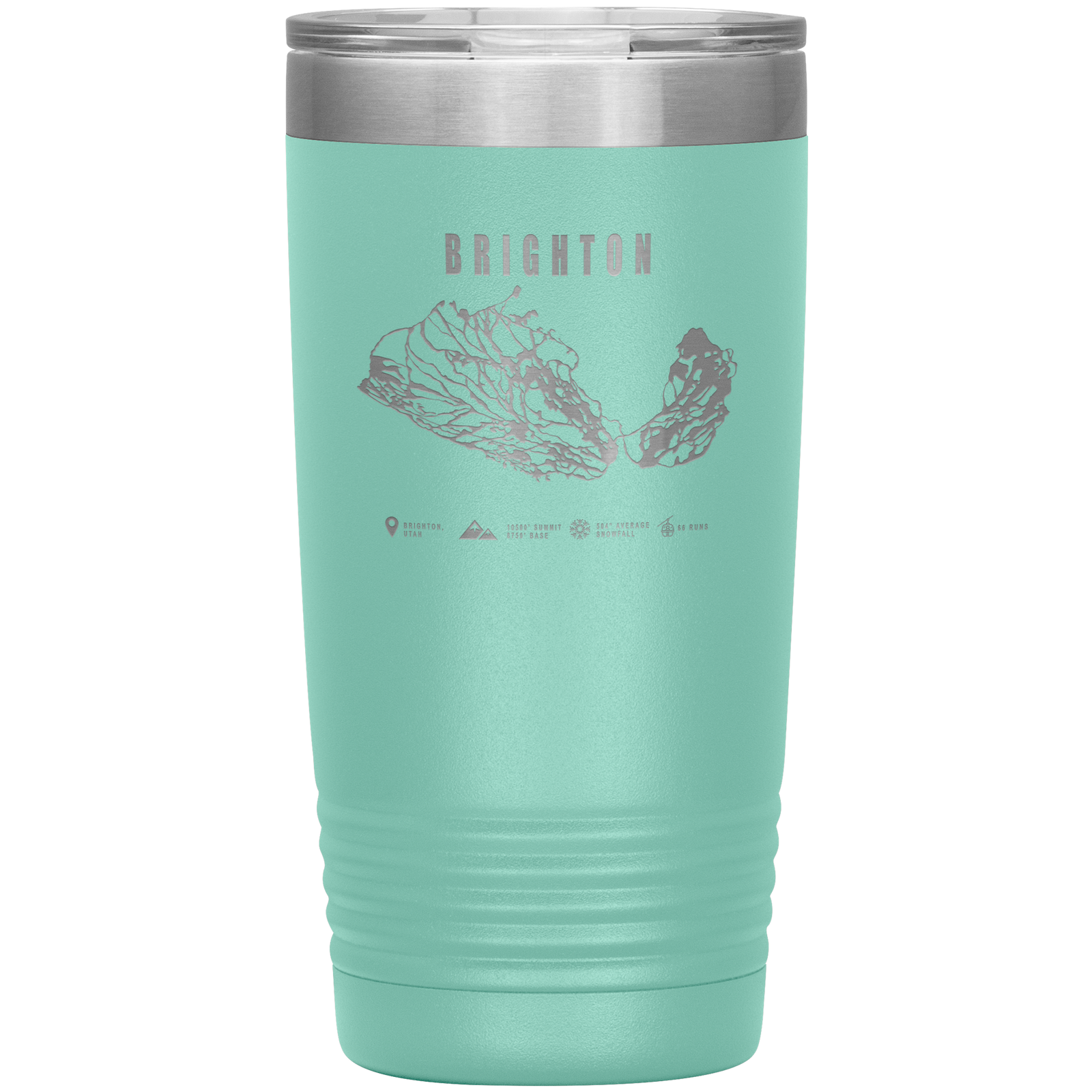 Brighton,Utah Ski Trail Map 20oz Tumbler - Powderaddicts