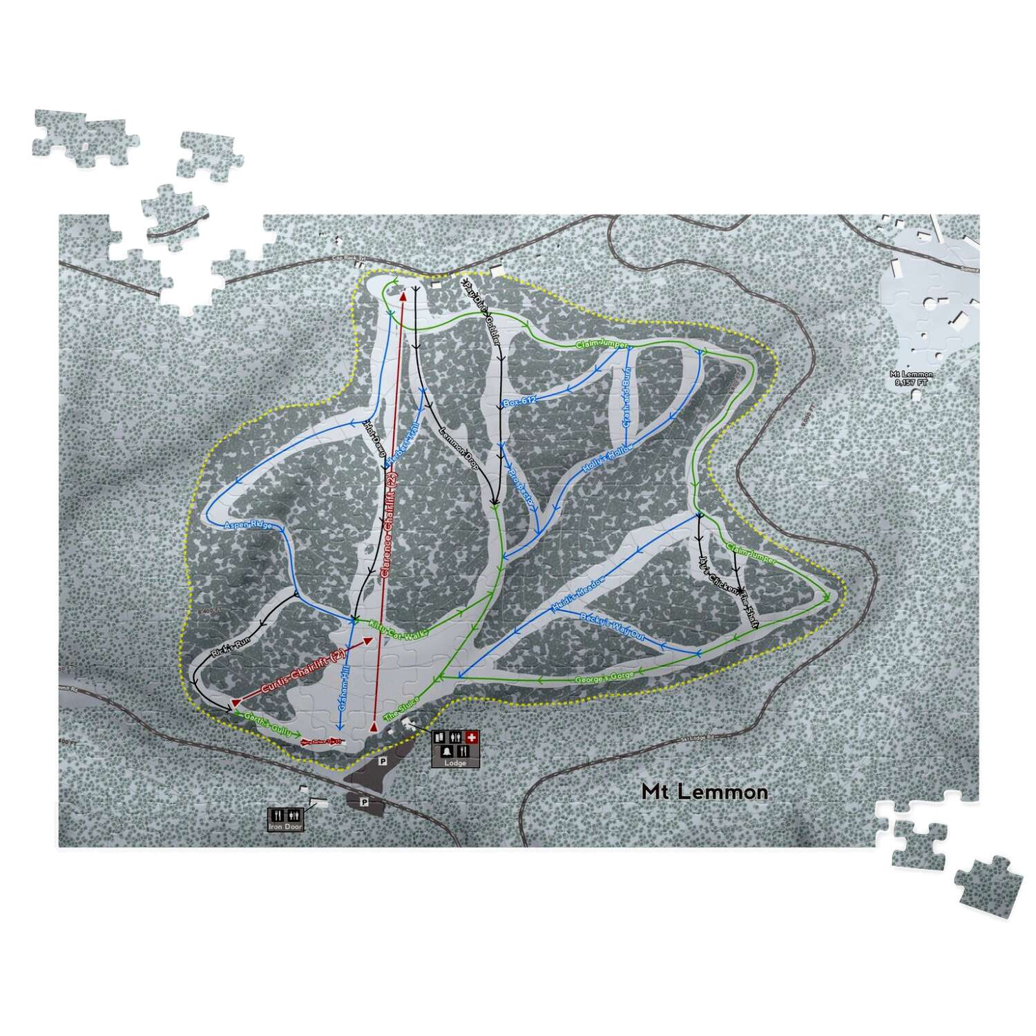 Mt Lemmon Arizona Ski Trail Map Puzzle - Powderaddicts