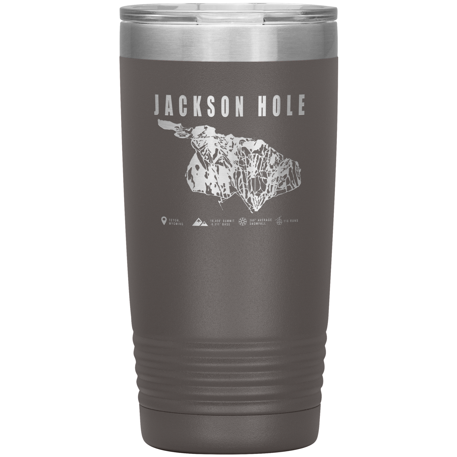 Jackson Hole Wyoming Ski Trail Map 20oz Tumbler - Powderaddicts