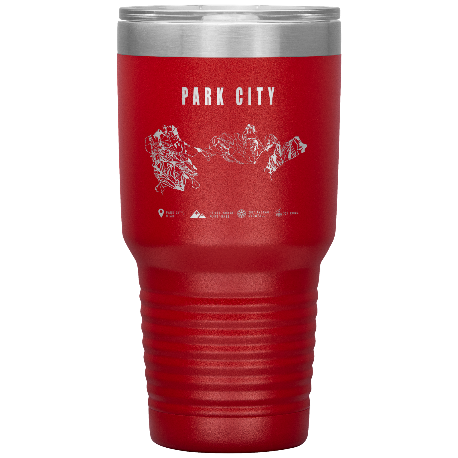 Park city,Utah Ski Trail Map 30oz Tumbler - Powderaddicts