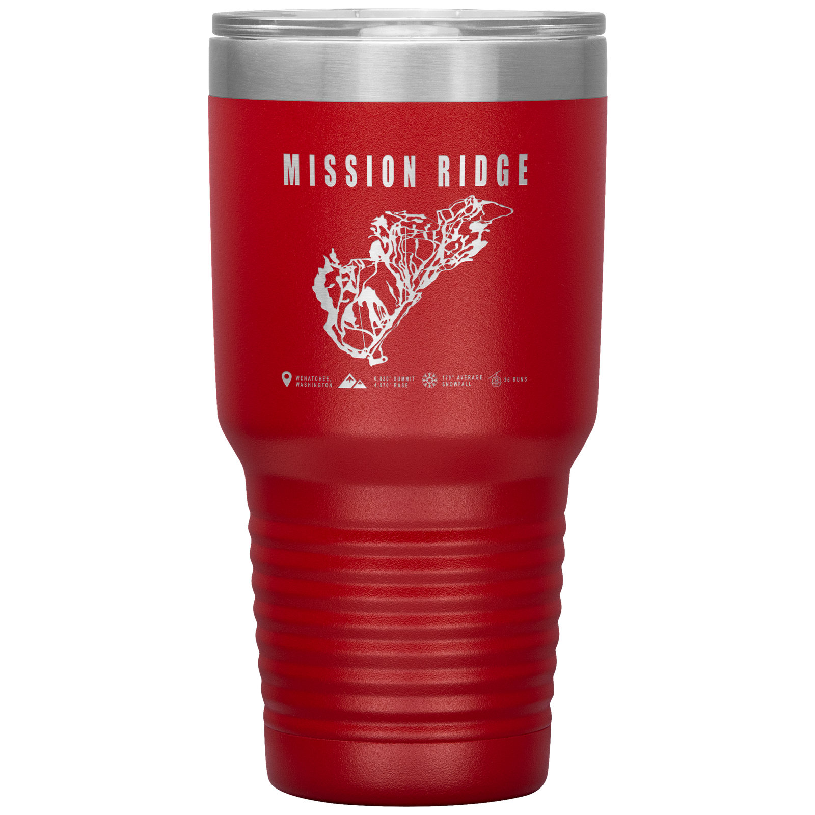 Mission Ridge, Washington Ski Trail Map 30oz Tumbler - Powderaddicts