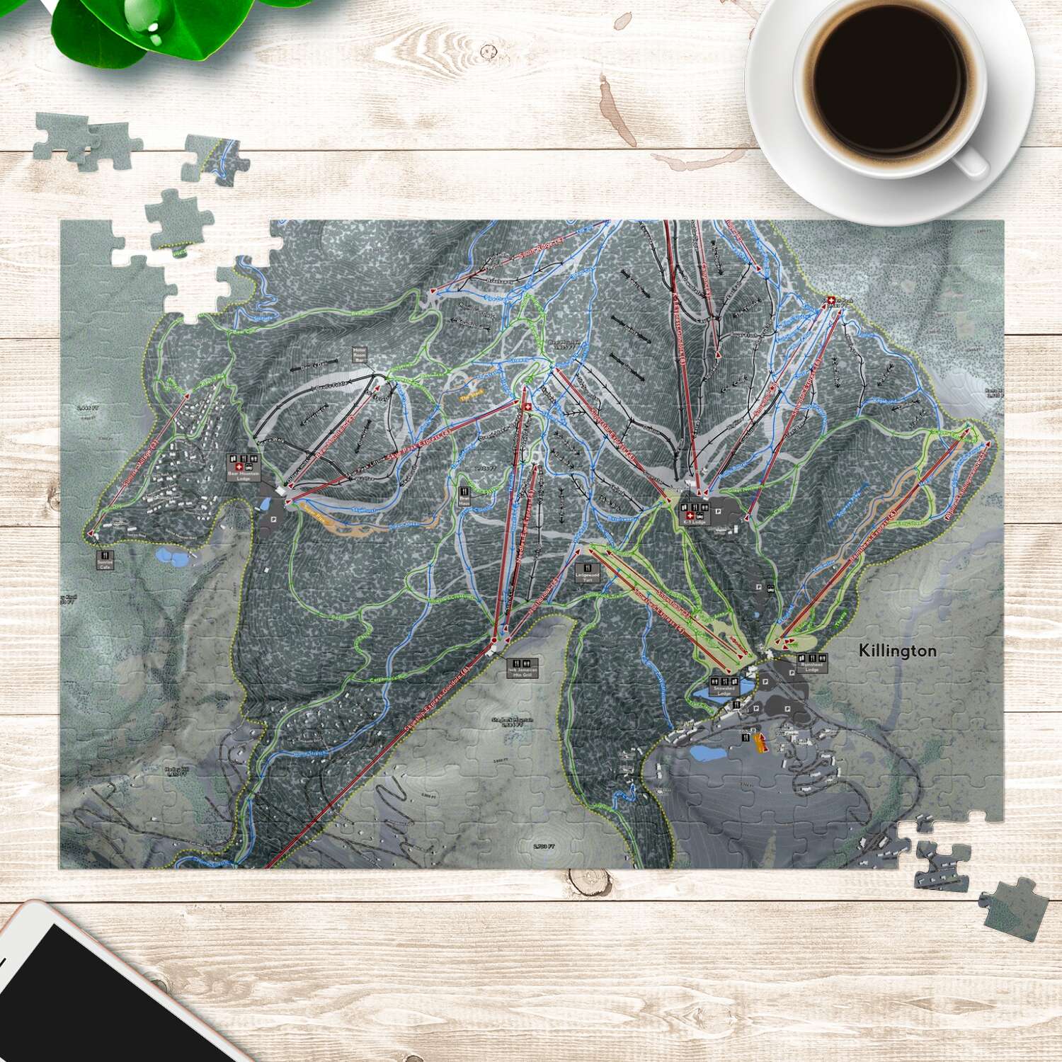 Killington Vermont Ski Trail Map Puzzle - Powderaddicts