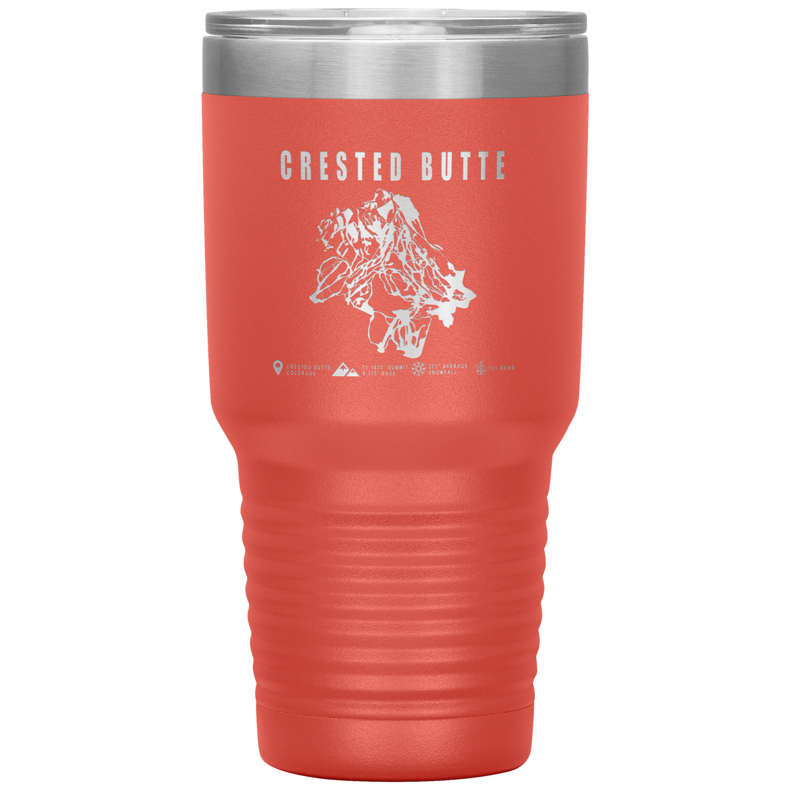 Crested Butte Colorado Ski Trail Map 30oz Tumbler - Powderaddicts