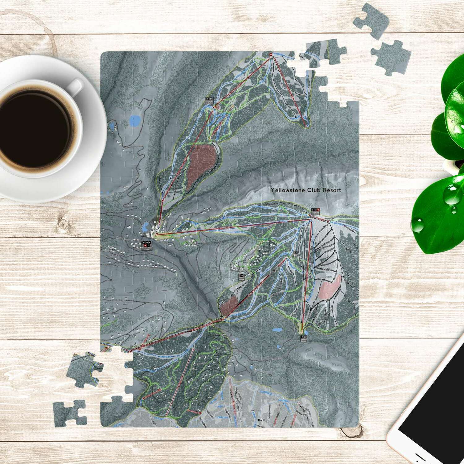 Yellow stone Club Montana Ski Trail Map Puzzle - Powderaddicts