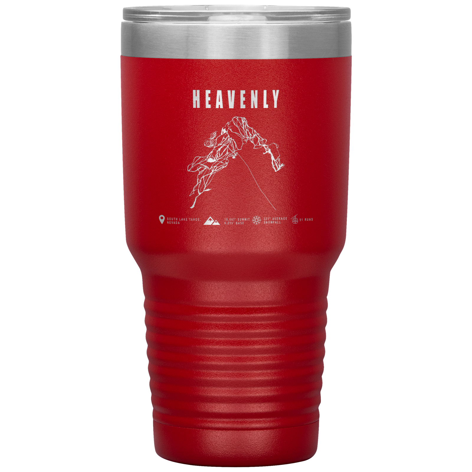 Heavenly, Nevada Ski Trail Map 30oz Tumbler - Powderaddicts