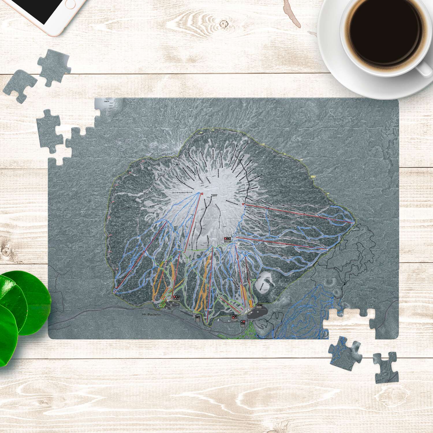 Mt Bachelor Oregon Ski Trail Map Puzzle - Powderaddicts