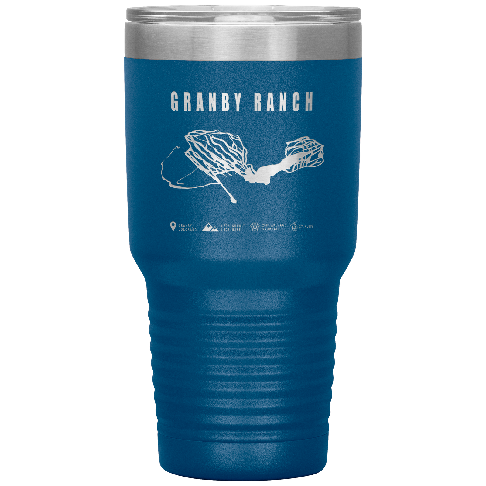 Granby Ranch Colorado Ski Trail Map 30oz Tumbler - Powderaddicts