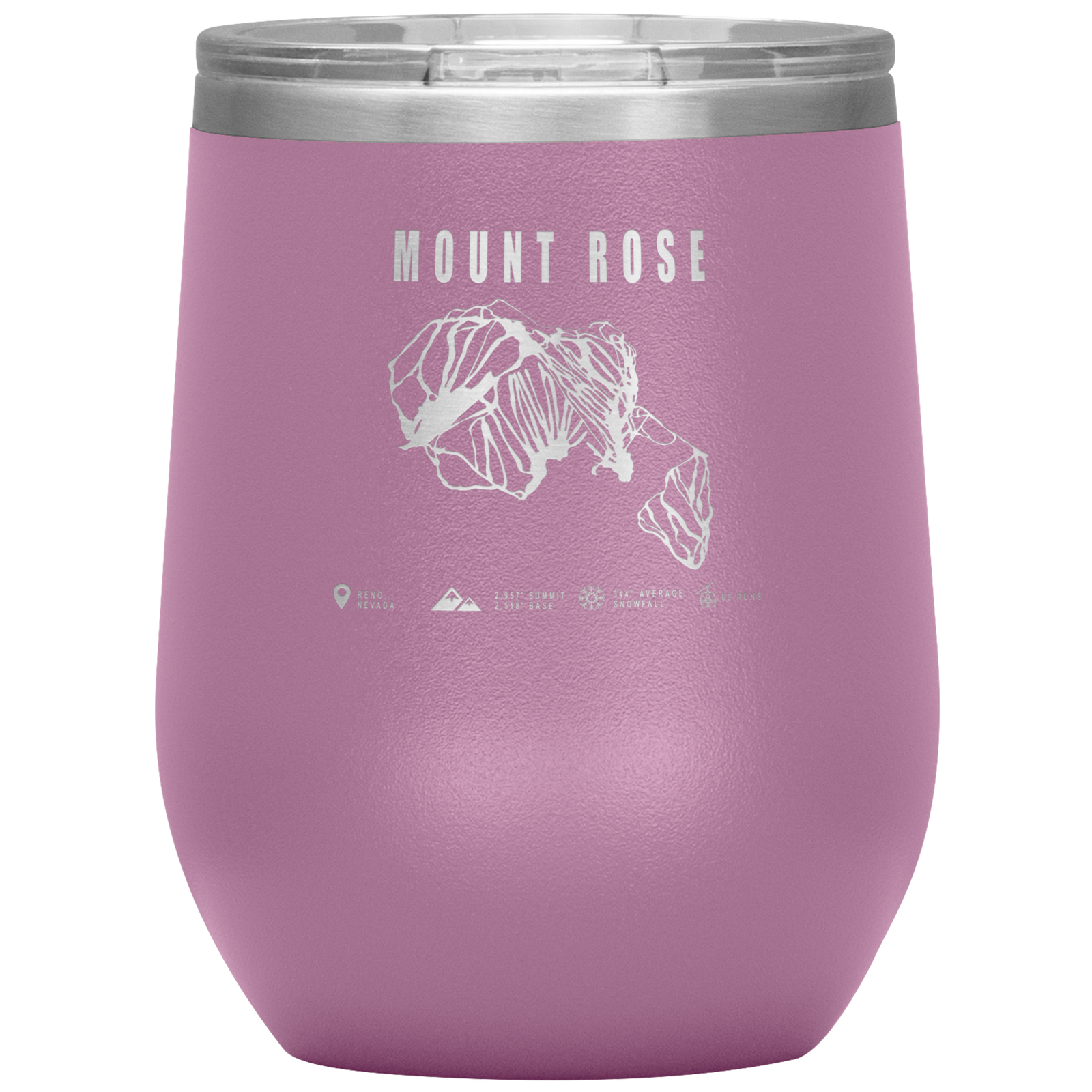 Mount Rose, Nevada Ski Trail Map Wine 12oz Tumbler - Powderaddicts