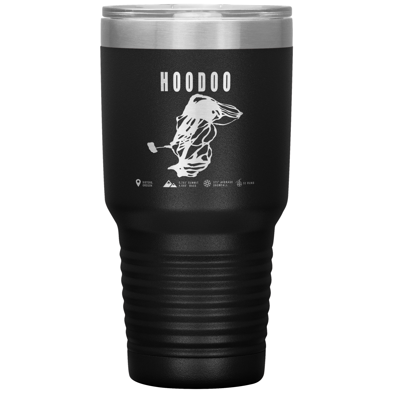 Hoodoo, Oregon Ski Trail Map 30oz Tumbler - Powderaddicts