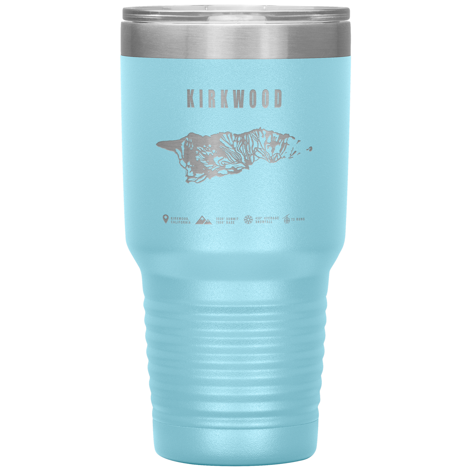 Kirkwood, California Ski Trail Map 30oz Tumbler - Powderaddicts