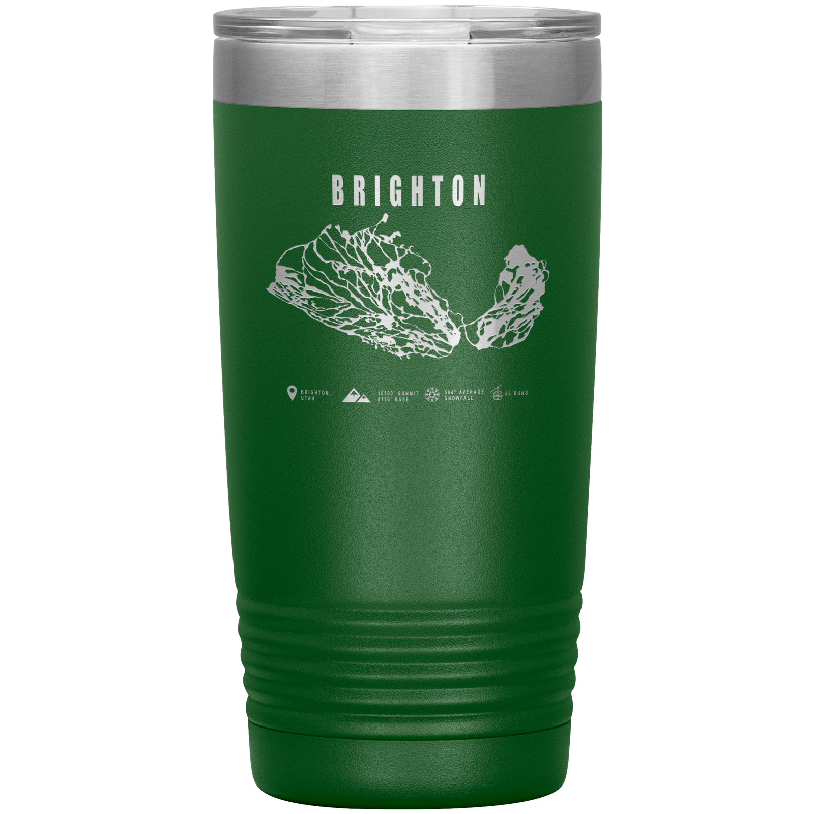 Brighton,Utah Ski Trail Map 20oz Tumbler - Powderaddicts