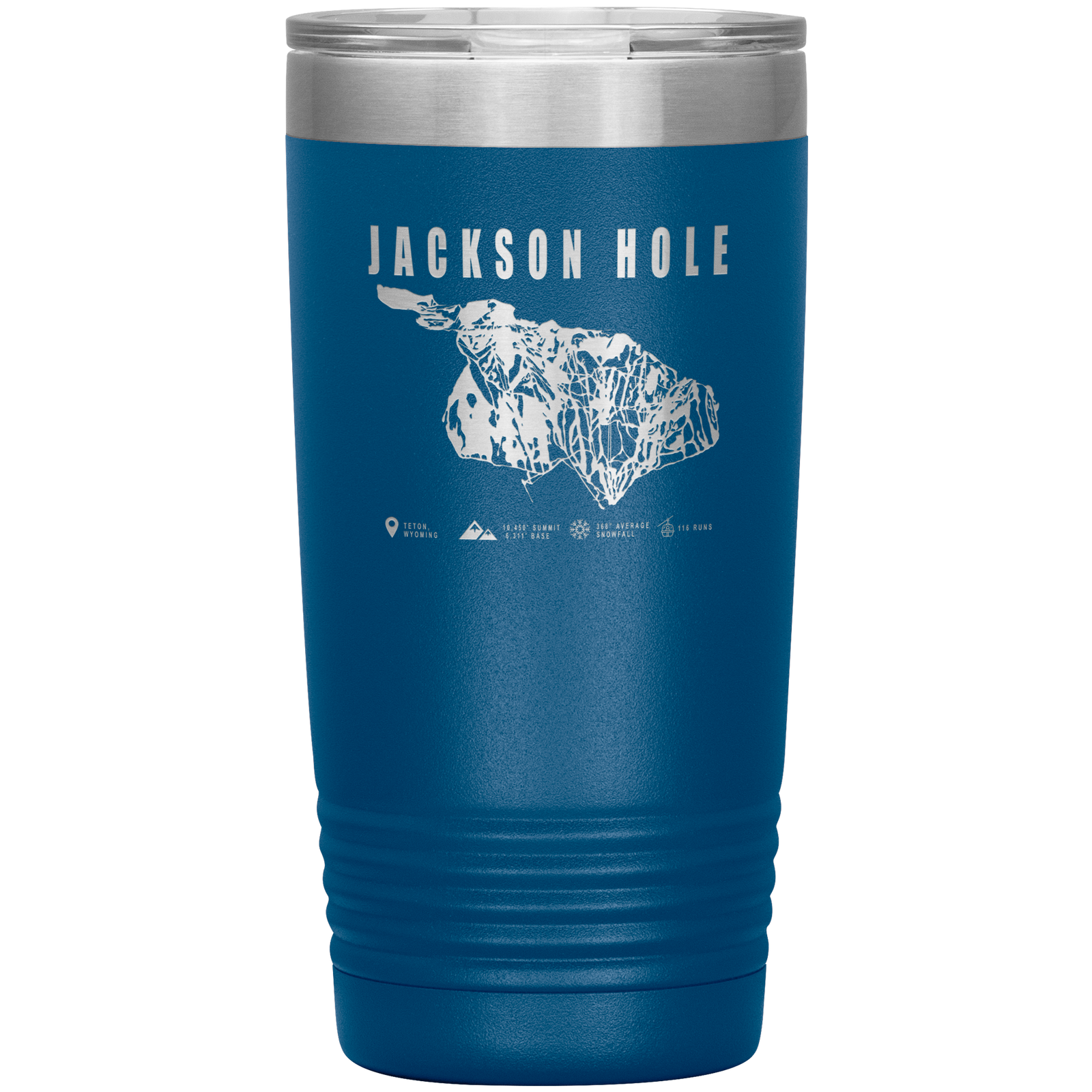 Jackson Hole Wyoming Ski Trail Map 20oz Tumbler - Powderaddicts