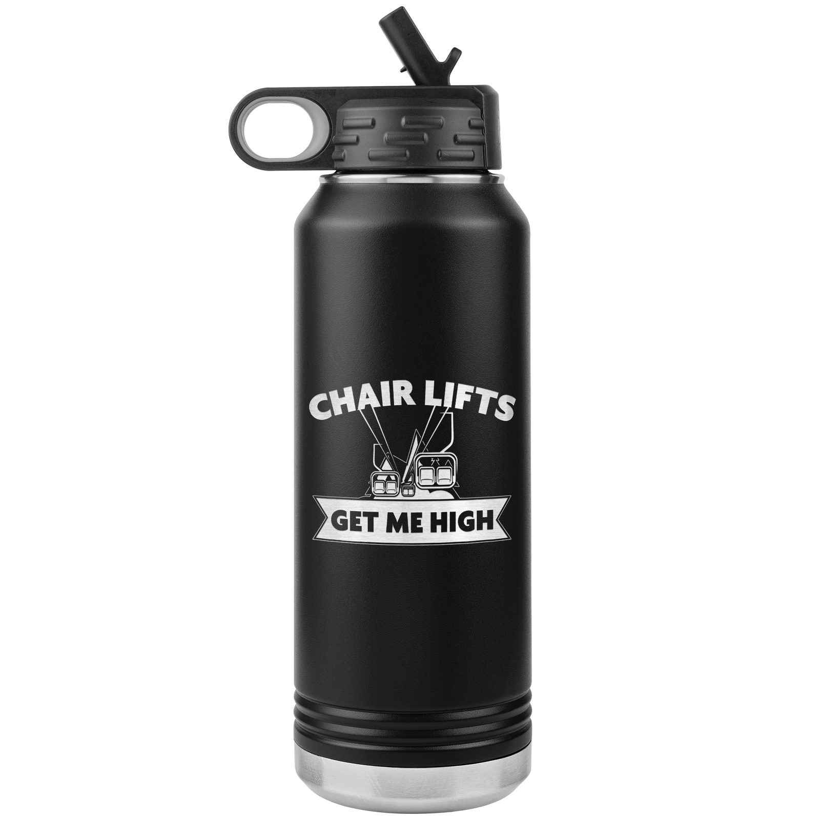Chairlifts Get Me High 32oz Water Bottle Tumbler - Powderaddicts