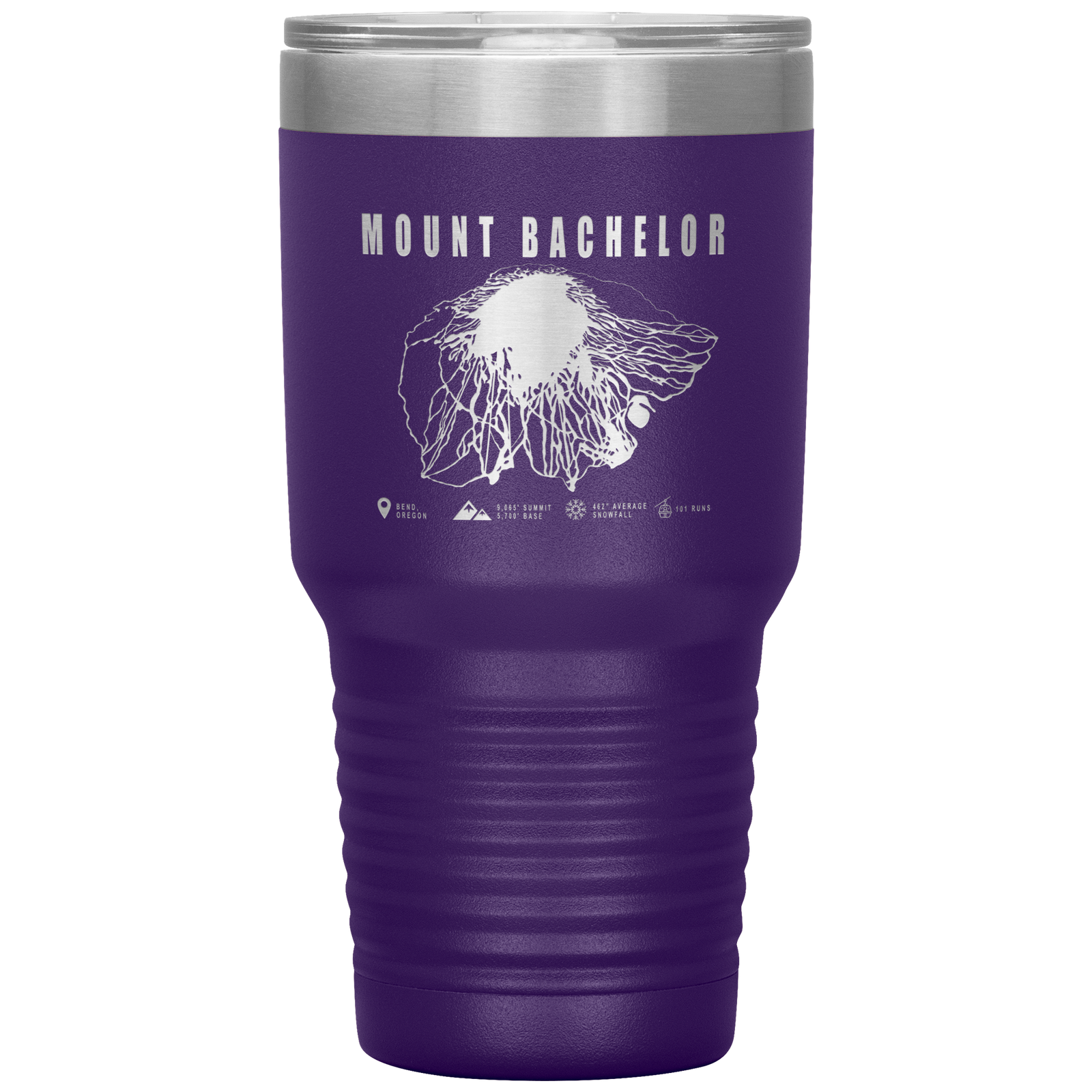 Mount Bachelor, Oregon Ski Trail Map 30oz Tumbler - Powderaddicts