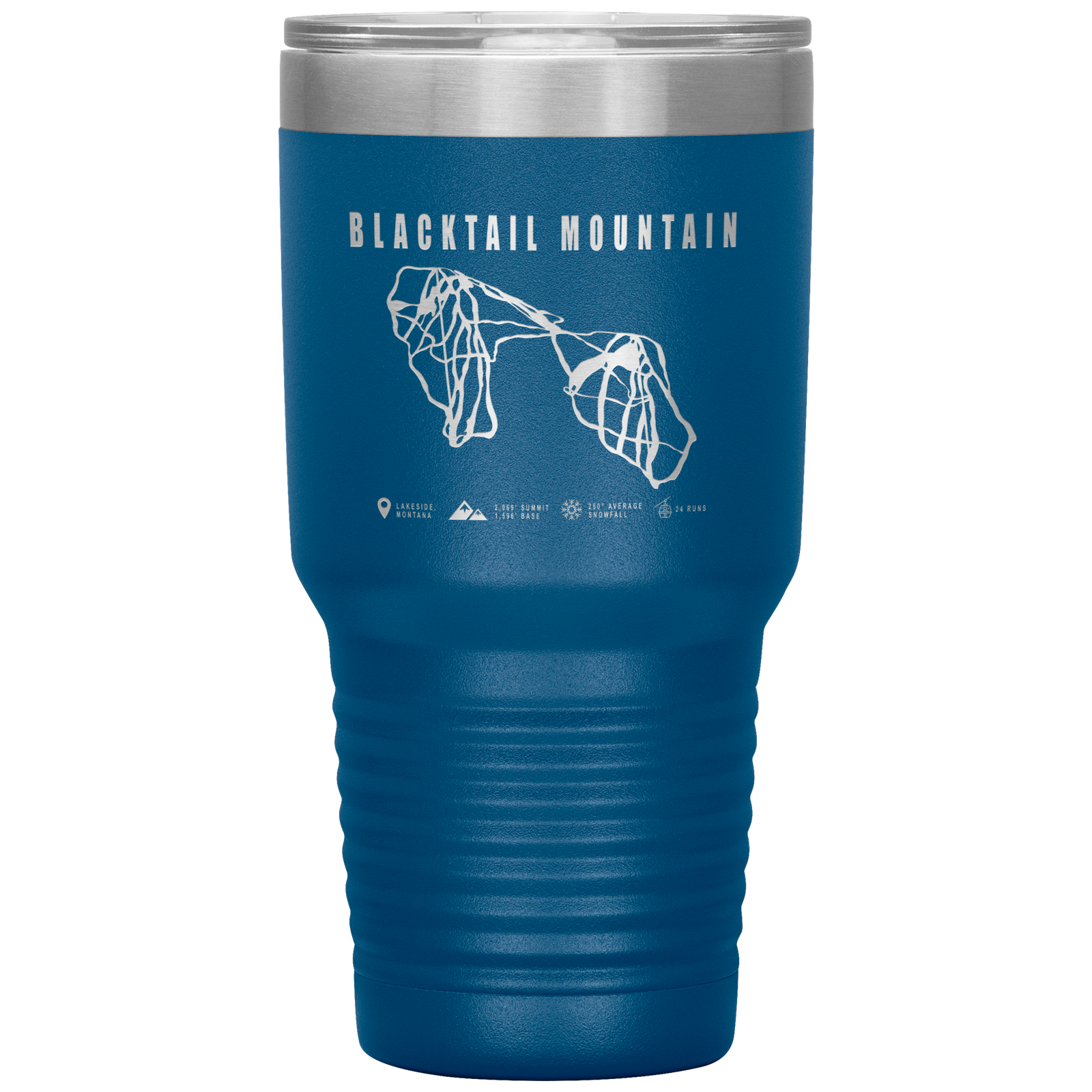Blacktail Mountain Montana Ski Trail Map 30oz Tumbler - Powderaddicts