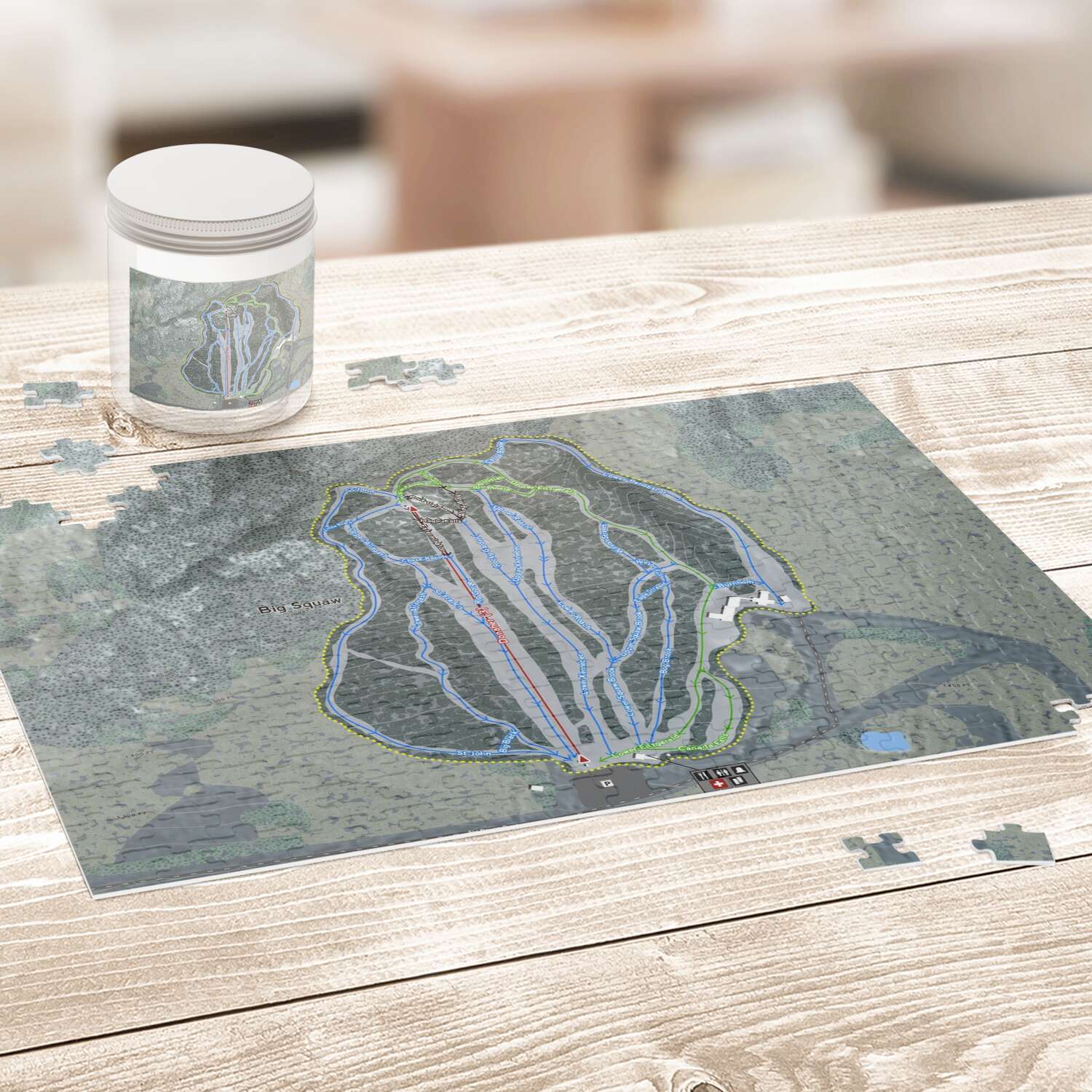 Big Squaw Maine Ski Trail Map Puzzle - Powderaddicts