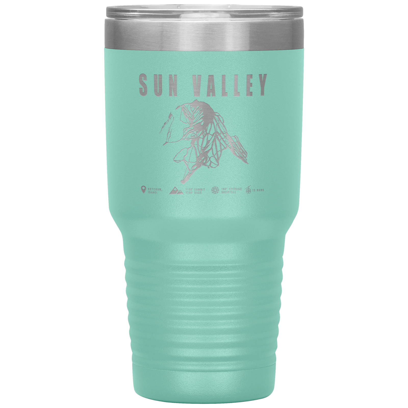Sun Valley Idaho Ski Trail Map 30oz Tumbler - Powderaddicts