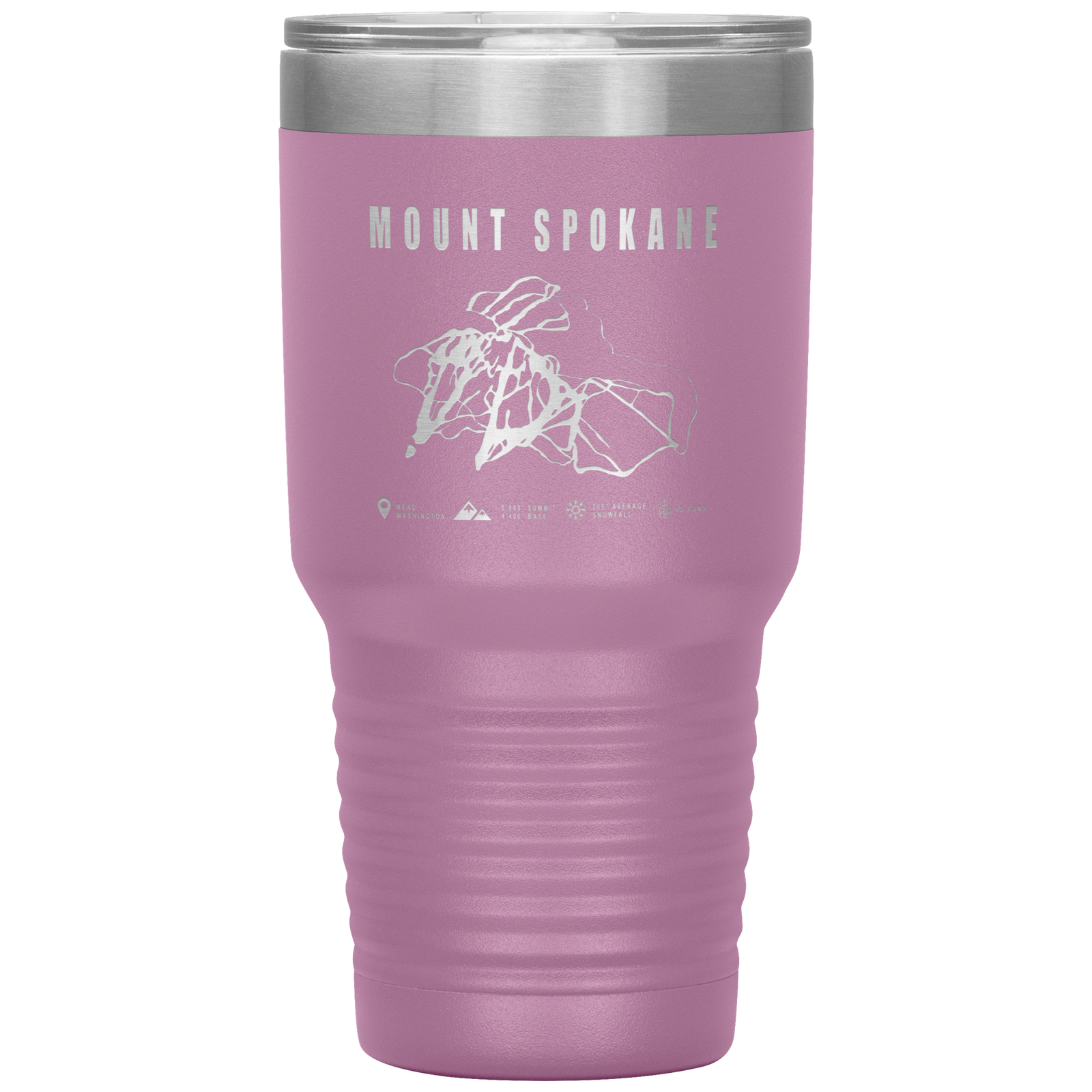 Mount Spokane, Washington Ski Trail Map 30oz Tumbler - Powderaddicts