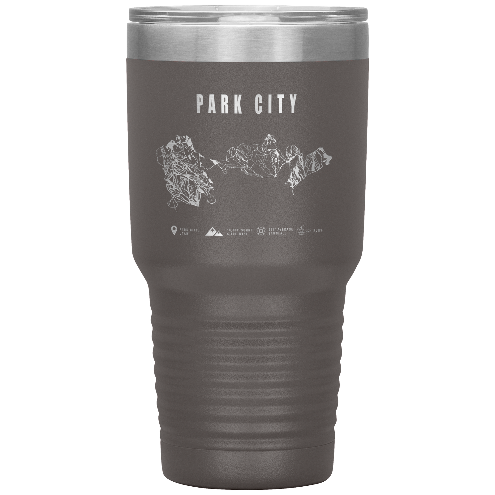 Park city,Utah Ski Trail Map 30oz Tumbler - Powderaddicts