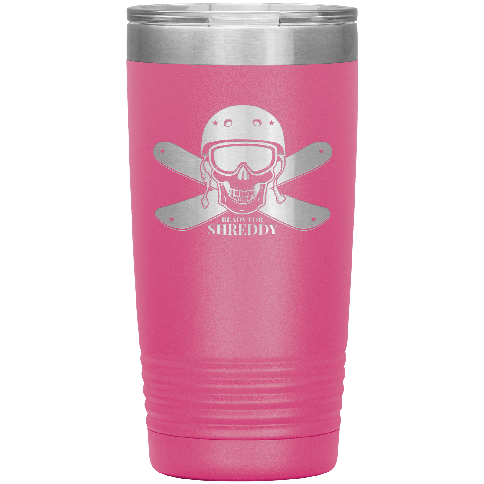 Ready For Shreddy Skeleton Skis 20oz Tumbler - Powderaddicts