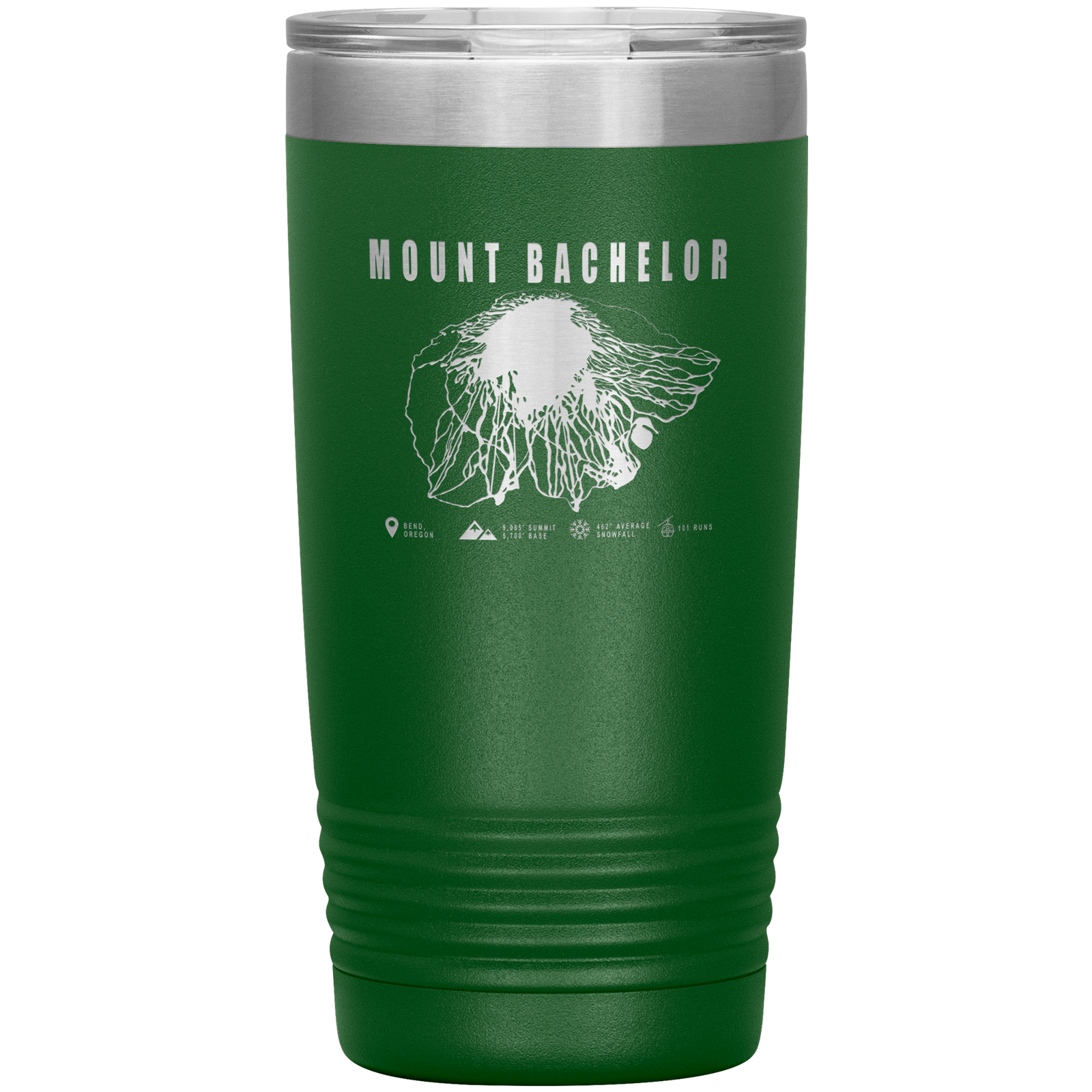 Mount Bachelor, Oregon Ski Trail Map 20oz Tumbler - Powderaddicts