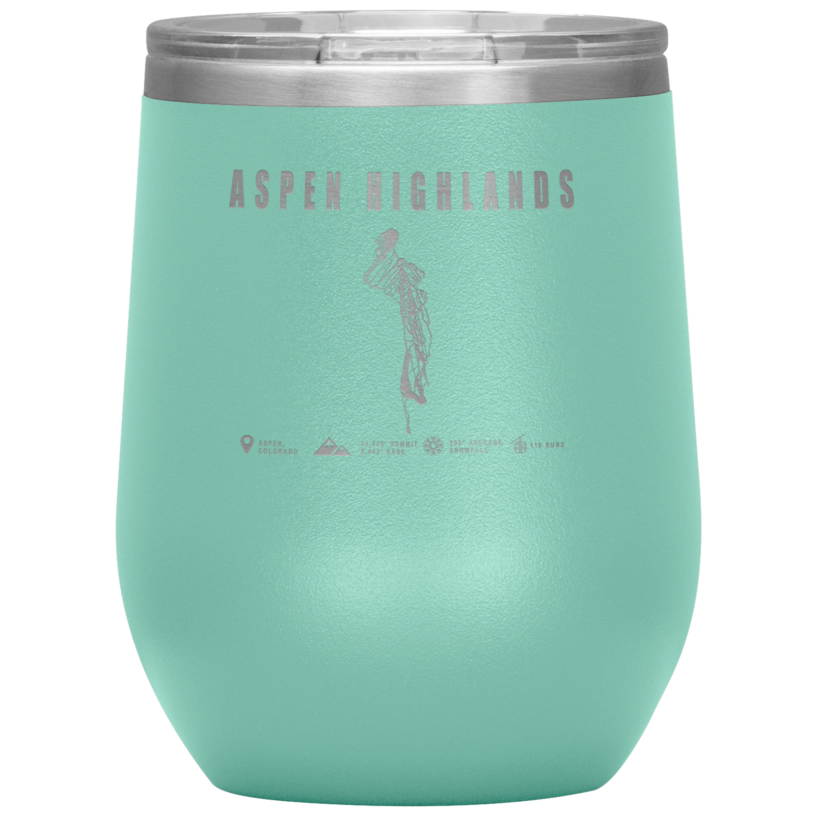 Aspen Highlands,Colorado Ski Resort Wine 12 oz Tumbler - Powderaddicts