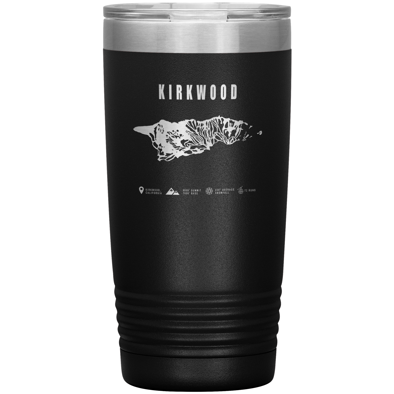 Kirkwood, California Ski Trail Map 20oz Tumbler - Powderaddicts