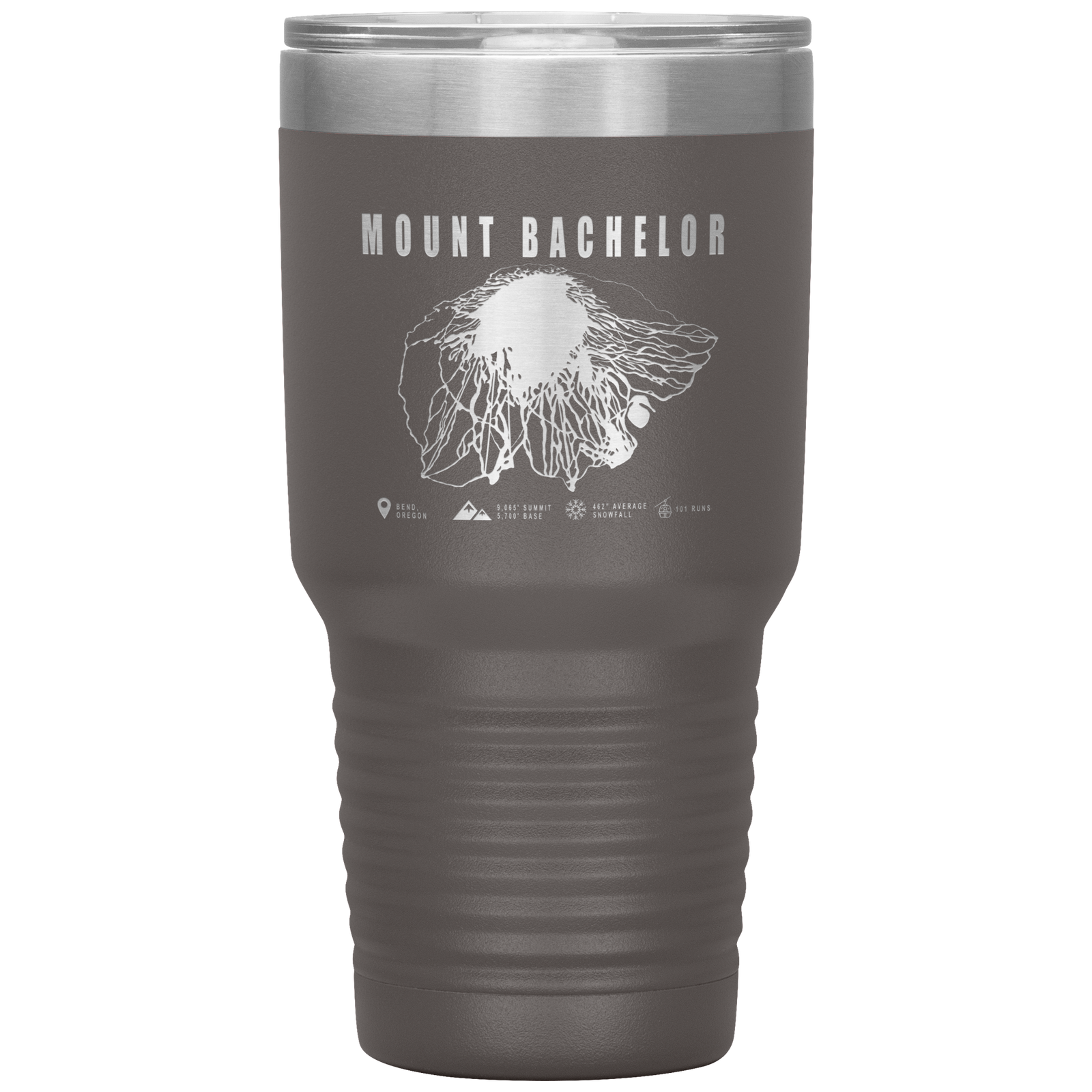 Mount Bachelor, Oregon Ski Trail Map 30oz Tumbler - Powderaddicts
