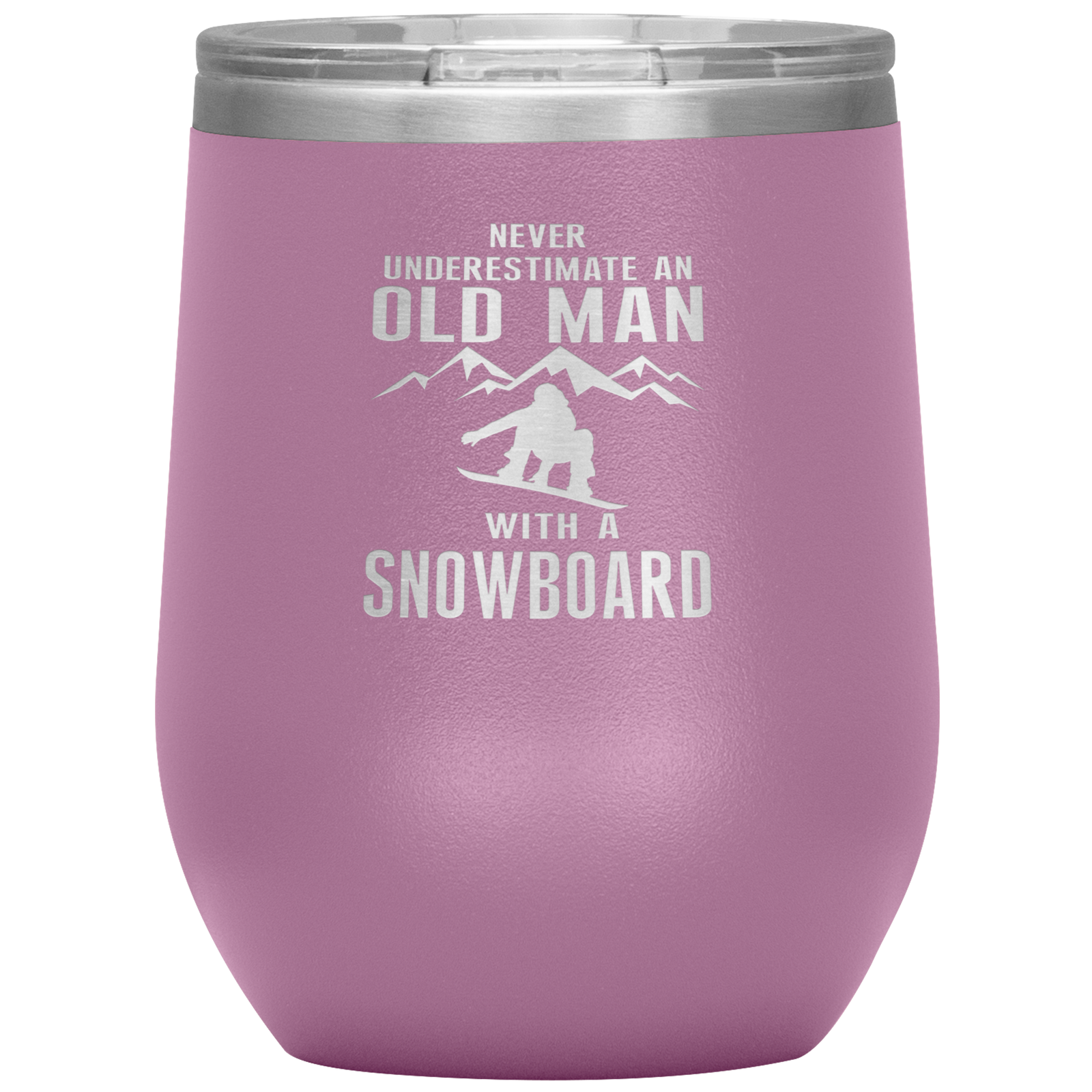 Never Underestimate An Old Man With A Snowboard 12oz Tumbler - Powderaddicts