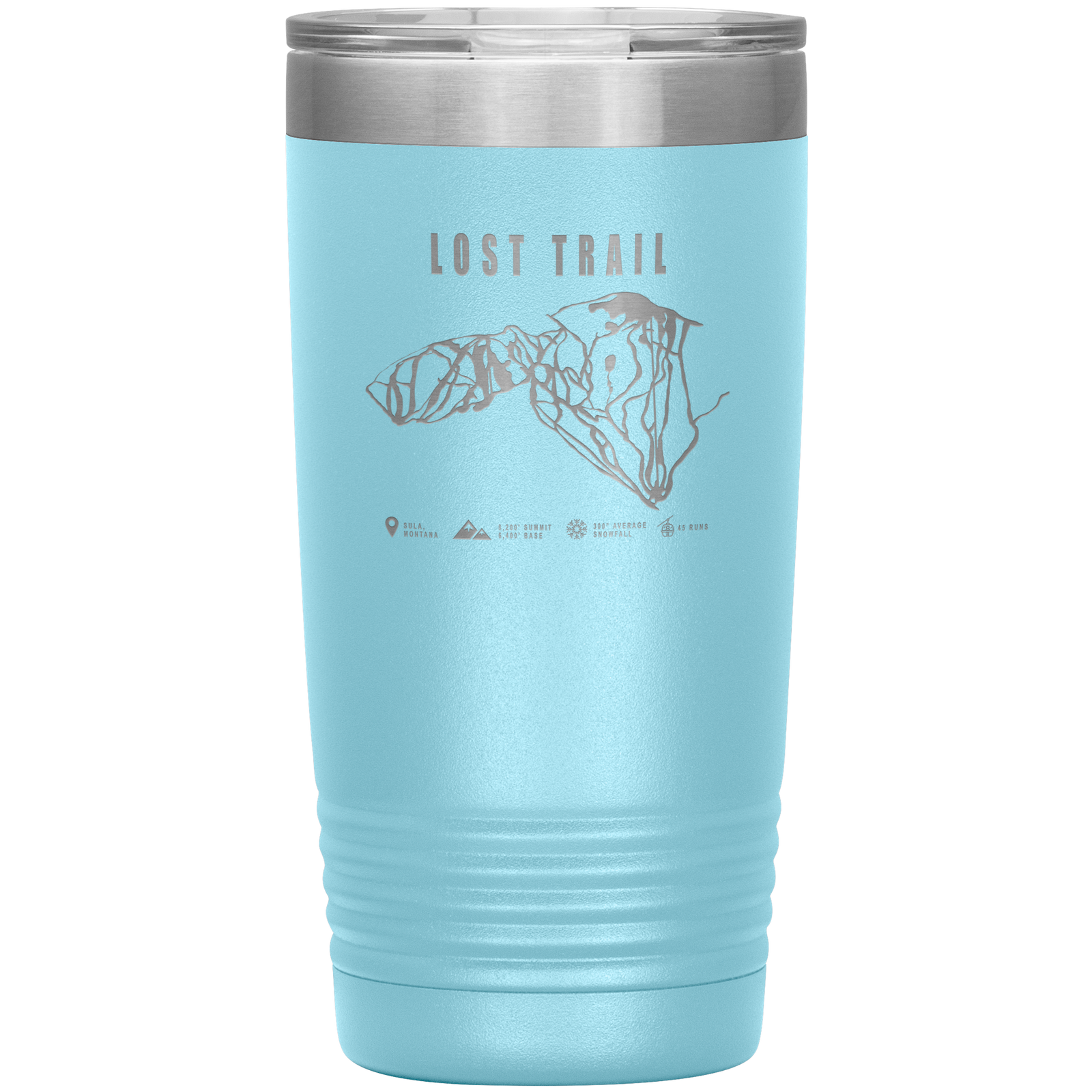 Lost Trail Montana Ski Trail Map 20oz Tumbler - Powderaddicts