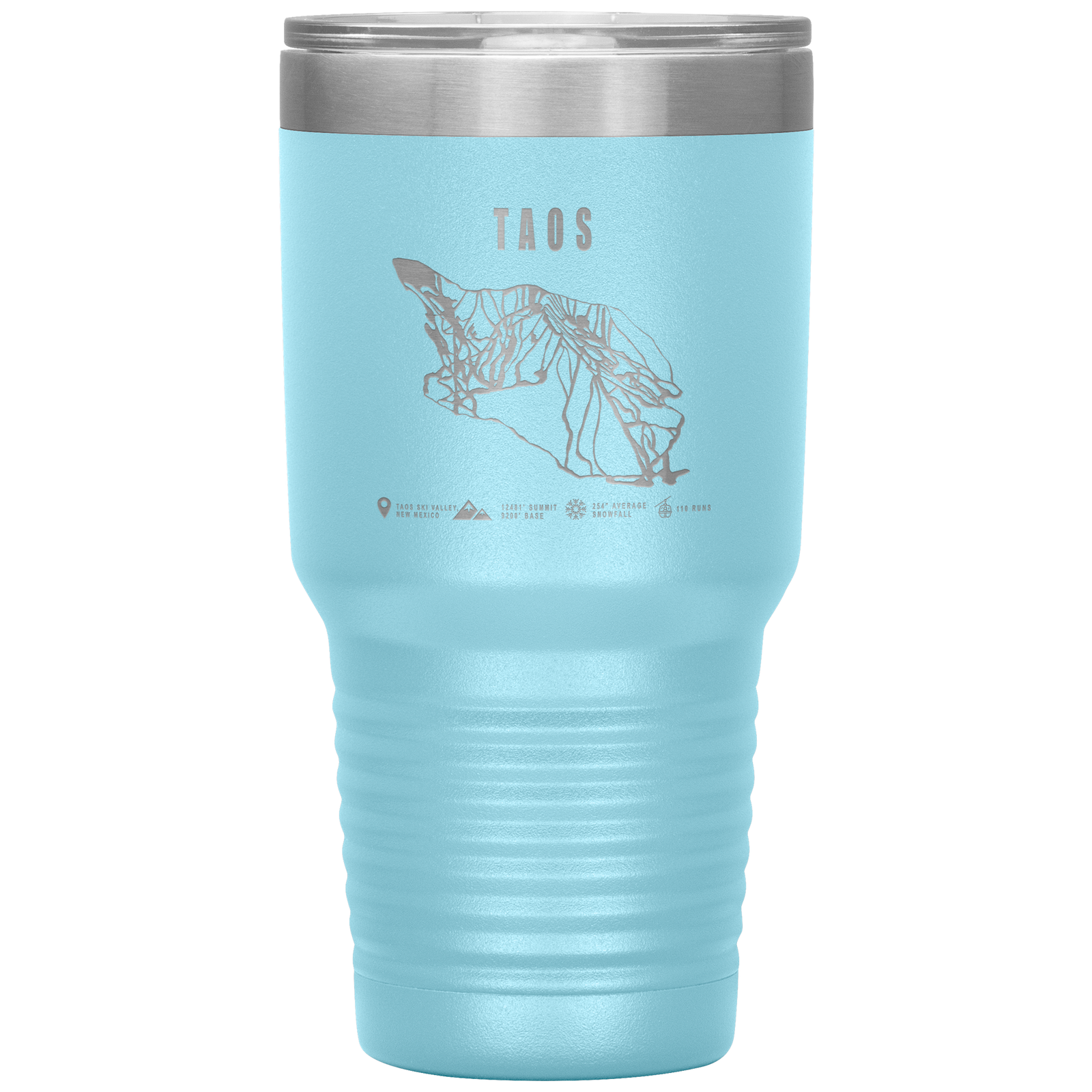 Taos, New Mexico Ski Trail Map 30oz Tumbler - Powderaddicts