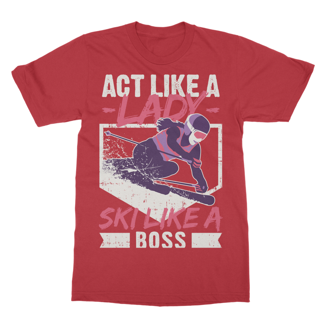 Act Like A Lady Ski Like A Boss T-Shirt Dress - Powderaddicts