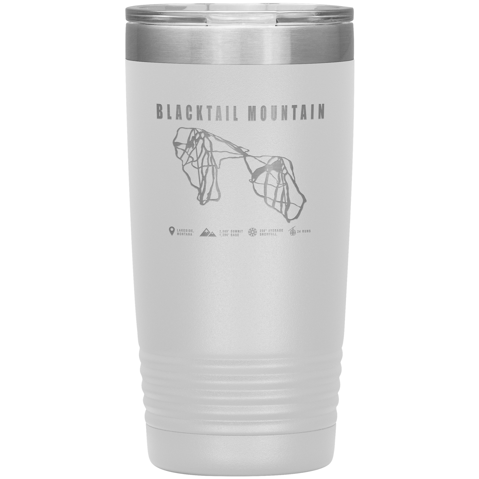 Blacktail Mountain Montana Ski Trail Map 20oz Tumbler - Powderaddicts