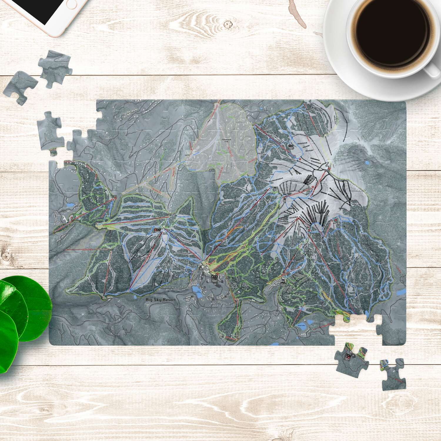 Big Sky Montana Ski Trail Map Puzzle - Powderaddicts
