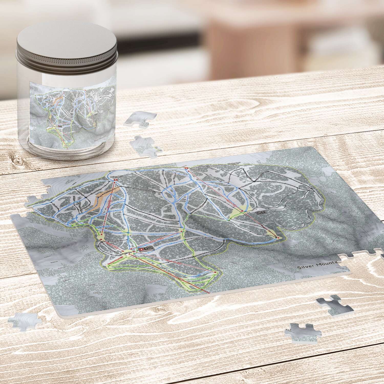 Silver Mountain Idaho Ski Trail Map Puzzle - Powderaddicts
