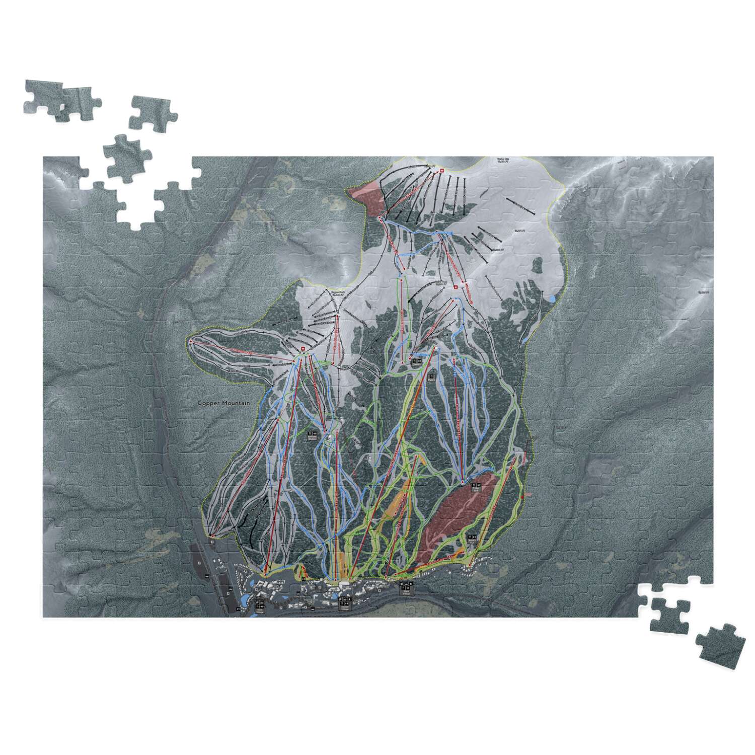 Copper Mountain Colorado Ski Trail Map Puzzle - Powderaddicts