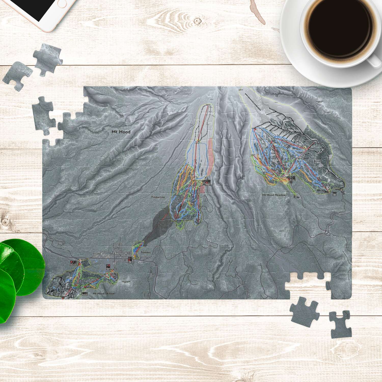Mt Hood Oregon Ski Trail Map Puzzle - Powderaddicts