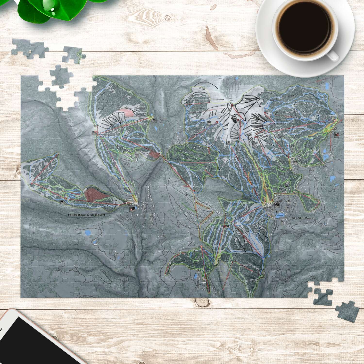 Big Sky Combo Montana Ski Trail Map Puzzle - Powderaddicts