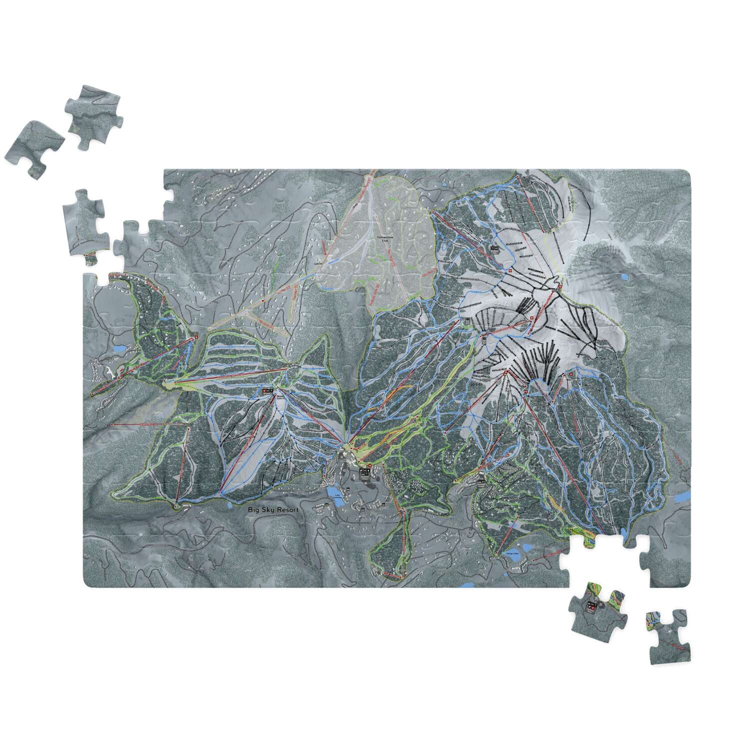 Big Sky Montana Ski Trail Map Puzzle - Powderaddicts